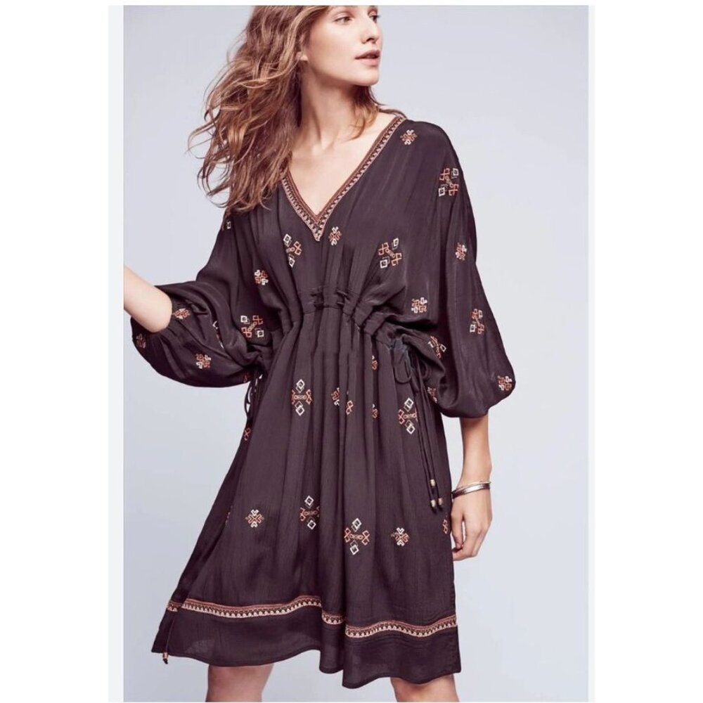 Anthropologie Twelfth Street by Cynthia Vincent Embroidered Zola Dress Size Medi